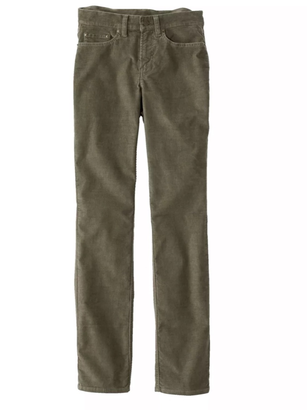 L.L. Bean Signature Olive Green Skinny Corduroy Pant NWT